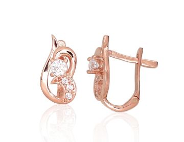 Gold earrings with 'english' lock 