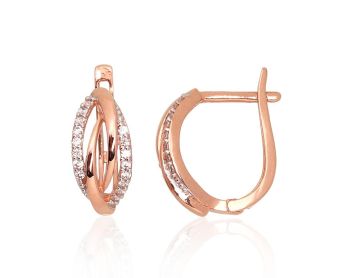 Gold earrings with 'english' lock 