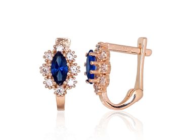 Gold earrings with 'english' lock 