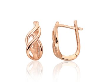 Gold earrings with 'english' lock 