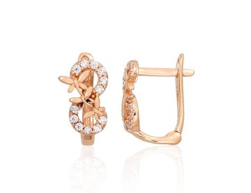 Gold earrings with 'english' lock 