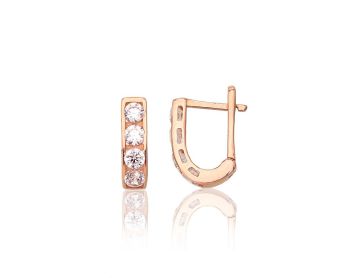 Gold earrings with 'english' lock 