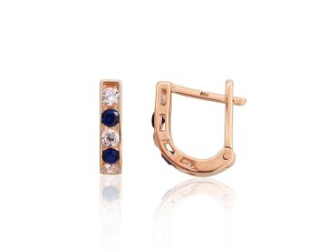 Gold earrings with 'english' lock 