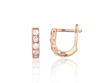 Gold earrings with 'english' lock 
