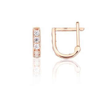 Gold earrings with 'english' lock 