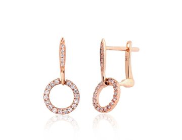 Gold earrings with 'english' lock 