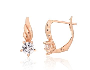 Gold earrings with 'english' lock 