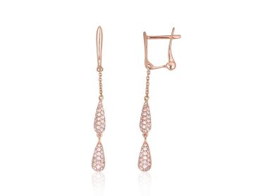 Gold earrings with 'english' lock 