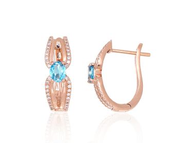 Gold earrings with 'english' lock 