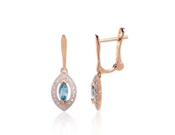 Gold earrings with 'english' lock 