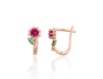 Gold earrings with 'english' lock 