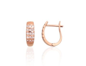 Gold earrings with 'english' lock 