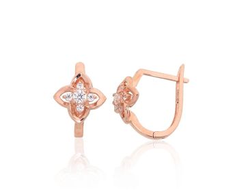 Gold earrings with 'english' lock 