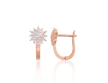 Gold earrings with 'english' lock 