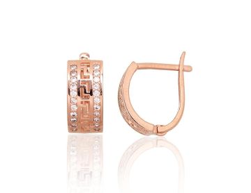 Gold earrings with 'english' lock 