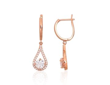 Gold earrings with 'english' lock 