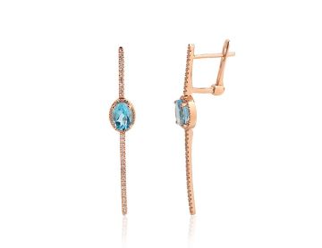 Gold earrings with 'english' lock 