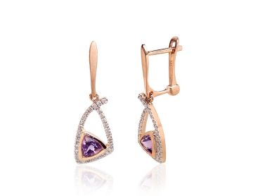 Gold earrings with 'english' lock 
