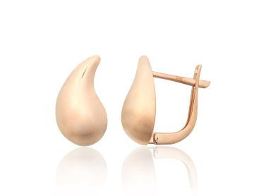 Gold earrings with 'english' lock 