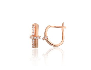 Gold earrings with 'english' lock 