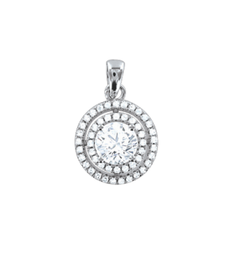 Silver pendant with cubic zirconia 