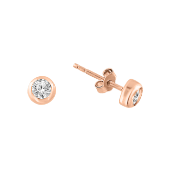 Earrings in red gold with cubic zirconia 