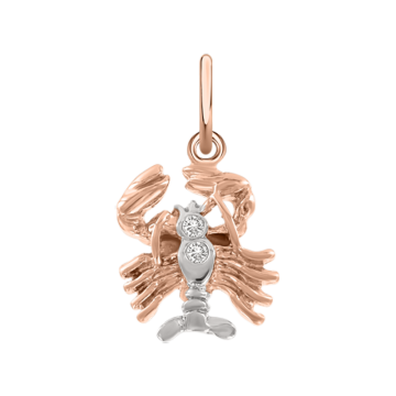 Anhänger Sternzeichen Krebs aus Rotgold 585° mit Zirkonia 