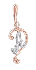 Pendants in Red Gold 585 - Zirconia 