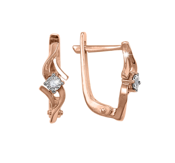 Ohrringe aus Rotgold 585° mit Brillanten 