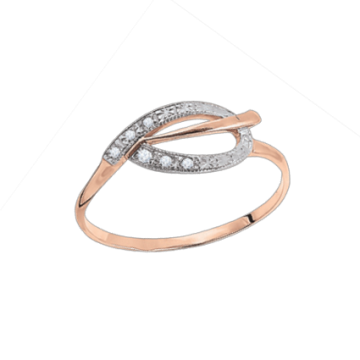 Lady´s ring in red gold of 585 assay value with zirconia 