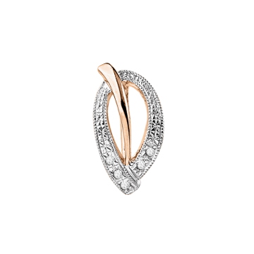 Pendant in red gold of 585 assay value with zirconia 