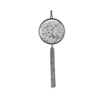 Silver pendant with jewelry glass 