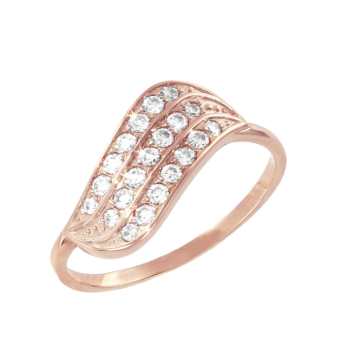 Damenring aus Rotgold 585° mit Zirkonia 