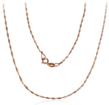 Goldene Kette Singapore 1 mm , Diamantenbearbeitung der Facetten 