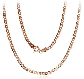 Gold chain Curb 2.3 mm , diamond cut 
