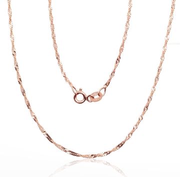 Goldene Kette Singapore 1.5 mm , Diamantenbearbeitung der Facetten 