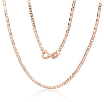 Goldene Kette Curb 2 mm , Diamantenbearbeitung der Facetten 