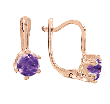 Kinder Ohrringe aus Rotgold 585° (14K) mit Zirkonia 