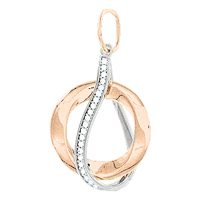 Anhänger aus Rot/ Weißgold 585° mit Zirkonia 