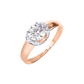 Damenring aus Rotgold 585° mit Swarovski Kristall 