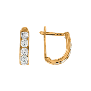 Gelb gold 585° (14K) Kinder Ohrringe mit Zirkonia 