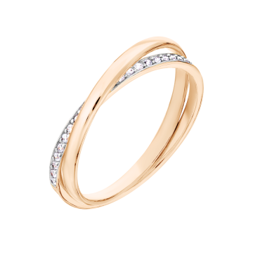 Damenring aus Rotgold 585° mit Zirkonia 