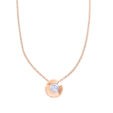 Chain with pendant in red gold of 585 assay value with zirconia 