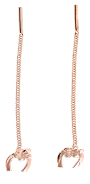 Earrings in red gold of 585 assay value 