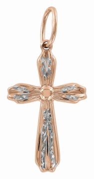 Cross from red gold of 585 assay value 