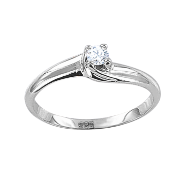 Lady´s ring in white gold of 585 assay value (14K) with diamonds 