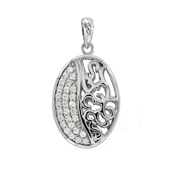 Silver pendant with cubic zirconia 