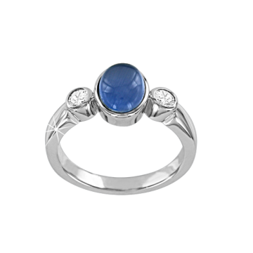 Damen-ring aus 925er Sterling Silber mit Zirkonia, Katzenauge 