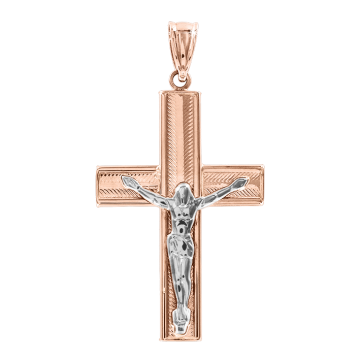 Cross from red gold of 585 assay value 