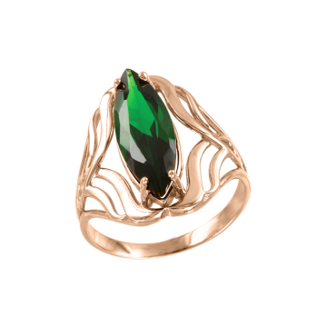 Damenring aus Rotgold 585° mit Zirkonia 